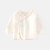 Roupa Íntima Meio-Costas para Bebê Recém-Nascido Sem Costura Algodão Puro Primavera e Outono Pijama Bege Roupa de Monge Tops para Bebê Recém-Nascido