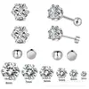 Comercio Exterior Acero Inoxidable 316 Seis Garras Zircón Clavo Hélice Oído Acero de Titanio Pendiente Pequeño Joyería Amazon Modelo Caliente Venta al por Mayor
