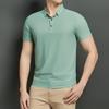 Camisa polo verão seda gelada manga curta masculina camiseta fresca slim fit cor sólida top roupas camisa masculina de meia-manga t