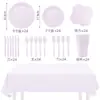 Plato de Papel Grueso Color Sólido Morado Claro Taza de Papel Servilleta de Papel Mantel Temático Fiesta Desechable Suministros Decorativos Transfronterizos