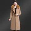 Nuevo abrigo de lana para mujer de longitud media talla grande corte ajustado hasta la rodilla de doble botonadura de lana de un solo lado de alta calidad