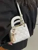 Bolso Nuevo Princesa Diana de Yuezi para Mujer, Bordado Acolchado, Textura de Moda, Bolso de Mano Cuadrado Pequeño, Bolso de Hombro Cruzado Informal para el Trabajo