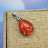 Novo pingente de liga de Opala incrustada Pedra lunar joia feminina colar cristal prata simples corrente clavícula