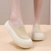 Zapatos Planos para Mujer 2025 con Parte Superior Transpirable, Medias Zapatillas, Venta al por Mayor de Zapatillas Transfronterizas, Medias Zapatillas de Tejido Volador, Combinación de Colores Cómoda