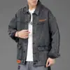 Chaqueta de Mezclilla para Hombre Primavera y Otoño Vintage Fresca Ropa de Trabajo Casual Chaqueta Marca de Moda Juventud Versátil Cuello Solapa Superior