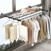 Cabide de Roupas para Dormitório Varanda Secador de Roupas Doméstico Estudante Universitário Interno Dobrável Sem Furos Roupas Penduradas
