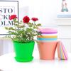 Abrir fabricantes de vasos de flores de plástico varanda grande rosa verde vaso especial de cor grossa resina lote