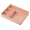 Caja organizadora de escritorio de 4 compartimentos, engrosada, apilable, con cajón, para papelería, artículos varios, clasificación de objetos pequeños, caja de almacenamiento