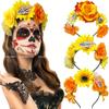 Diadema transfronteriza Nueva de Girasol Flor de Simulación Accesorios de Calavera Halloween Carnaval Fiesta Diadema en stock