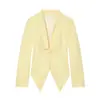 Ins Transfronteiriço Europeu e Americano 2026 Nova Moda Elegante Feminino Atacado Slim-Fit Emagrecedor Pequeno Blazer Cor Sólida Jaqueta de Manga Longa