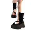 Sandalias romanas retro de suela gruesa para mujer, nuevo estilo verano 2026, zapatos casuales que aumentan la altura para personas petite, diseño moderno, botas geniales