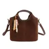Bolsa de Mão Fosca Casual Elegante Feminina Outono Inicial 2025 Retro Versátil Casual Trabalho Roupa de Trabalho Bolsa de Ombro Transversal