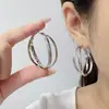 Brincos de anel geométricos em metal atmosférico estilo gélido europeu e americano design de moda de luxo explosão brincos versáteis