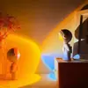 Lámpara de Atardecer de Astronauta Atmósfera Foto Habitación Estado de Ánimo Atardecer Luz Nocturna LED Recargable Lámpara Proyector Luz Nocturna