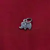 Colgante de elefante mini lindo de plata pura S925 pequeño amuleto hecho a mano DIY pulsera de perla y cristal amuleto de elefante plata
