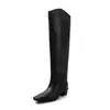 Botas largas de caña alta, estilo británico, a la moda y sencillas, 4.5 cm de tacón, modelo nuevo Otoño/Invierno 2026, punta cuadrada, tacón grueso, botas de montar hasta la rodilla para mujer