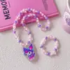 Accesorios para Niñas Collar de Cuentas de Princesa de Dibujos Animados para Niñas Juego de Collar con Colgante para Niñas Accesorios de Joyería para Bebés