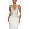 Vestido de Fiesta de Noche Halter Brillante Empalmado Estilo Europeo y Americano Transfronterizo Amazon Sexy Largo para Mujer