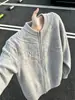Chaqueta cárdigan retro de moda para hombre con estampado jacquard, cierre de cremallera, cuello alto, suéter de punto de corte holgado, top casual para hombre