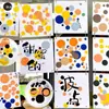 Arte de Kusama Yayoi Lunares Lunares Pegatina Jardín de Infancia Escuela Arte Decoración de Pared Diseño Temático Pegatina de Pared