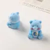 Dibujo Animado Estilo Japonés Lindo Grande Perforado 3D Oso Arcoíris Resina Terciopelo DIY Hecho a Mano Adorno de Coche Accesorio