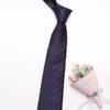 Nueva serie azul marino corbata moda de negocios para hombre rayas oblicuas flor pequeña 8cm corbata de seda poliéster al por mayor