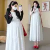 En Stock Verano 2026 Nuevo Estilo Moda Coreana Elegante Bordado Pesado Reductor de Edad Adelgazante Vestido de Maternidad