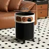 Papelera doméstica grande de estilo vintage con ruedas para sala de estar y dormitorio, alto valor estético, creativa, de alta gama, lujo ligero