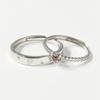 Anillo de pareja El Principito y la rosa para hombre y mujer, anillo abierto de moda de lujo ligero con circonita incrustada, anillo de dibujos animados