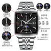 Reloj de Acero para Hombre Multiusos Cronógrafo Nuevo Modelo Transfronterizo Impermeable Luminoso Calendario Tres Ojos Seis Manecillas Reloj de Cuarzo para Hombre