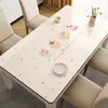 Mantel Minimalista para Mesa de Comedor, Impermeable, Resistente al Aceite, Lavable, Resistente al Calor, Color Crema, Protector de Mesa de Café de PVC de Alta Gama
