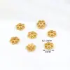 Base de Espaçador de Flor Colorfast Banhada a Ouro 14k Espaçador de Pétala Oca Contas de Flor Oca Tampa de Flor para Montagem de Pulseira DIY Acessórios de Joia C02