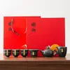 Conjunto Completo de Chá Kung Fu Dehua Celadon com Esmalte Rachado para Recepção de Escritório e Uso Doméstico, Incluindo Bule, Xícaras de Chá e Caixa de Presente