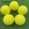 Fabricante de origen, pelota de golf de sarín de dos capas y pelo liso, pelota amarilla, pelota promocional en blanco de cuero.