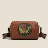 Bolsa Transversal Pegasus Retrô para Mulheres, Bolsa de Ombro em Couro Macio, Bolsa Cilíndrica Versátil para o Dia a Dia, Bolsa Almofada Fashion para Viagens Diárias
