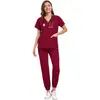 Uniformes de exfoliación personalizados con etiquetas de tela, ropa de trabajo de tejido elástico en cuatro direcciones, logo para cuidado de rehabilitación y uniformes médicos, entrega el mismo día en lotes pequeños