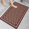 Tapete de chão para banheiro feito de terra de diatomáceas, tapete macio de secagem rápida para a entrada do banheiro, tapete para os pés absorvente de água e antiderrapante, base de carpete para casa