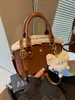 Bolso de Mano Estilo Retro de Lana de Cordero para Mujer 2026 Nueva Moda Estampado de Leopardo Bolso Cruzado Sencillo Bolso de Hombro Único para el Trabajo
