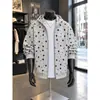 Sudadera con capucha Estampado de Estrellas por Toda la Prenda Estilo Retro Americano Para Hombres y Mujeres Cardigan de Marca de Moda Streetwear Casual Para Pareja Holgada Chaqueta de Marca de Moda