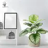 Plantas Artificiais Amazon, Flores Artificiais, Plantas Verdes Artificiais, Folhas de Pavão, Folhas de Maçã, Plantas em Vasos de Chão para Exibição em Casa e Interior