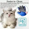 Paquete de 2 Guantes para Aseo de Mascotas, Guantes para Eliminar Pelo y Masaje, Adecuados para Perros y Gatos, Herramienta para Eliminar Pelo Suelto, Guantes Limpiadores y de Aseo para Gatos, Guantes Masajeadores para Aseo de Mascotas Gato, Guantes Removedores de Pelo Cepillo