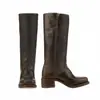 Nuevas botas de vaquero occidentales estilo vintage europeo y americano para mujer, tallas grandes para otoño e invierno