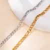 Pulsera Figaro de Acero Inoxidable Minimalista Europea y Americana Transfronteriza, Pulsera de Cadena Figaro Chapada en Oro Versátil Personalizada al por Mayor