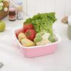 Sanmeiyoujia Cesta Escurridora Cuadrada de Doble Capa Fabricante Venta al por Mayor Set de Cestas para Lavar Frutas y Verduras de Cocina Material PP