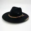Tendencia de personalidad de la moda europea y americana transfronteriza sombrero de fieltro diseño original sombrero fedora temperamento británico sombrero de lana outlet de fábrica