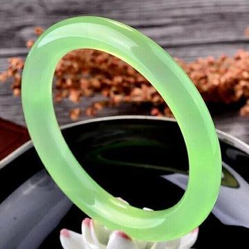 Pulseira de calcedônia natural por atacado, cor verde maçã, uva, retrô, barra redonda, pulseira de ágata natural, pulseira de jade para meninas