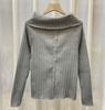 Estilo Suave Abertura Tejido de Punto Otoño Look Adelgazante Diseño Sexy Nicho Top de Punto de Un Hombro de Manga Larga Ropa de Mujer