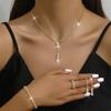 Joyería de moda simple y popular, collar, pendientes, pulsera, diamantes, venta caliente transfronteriza, joyería de boda