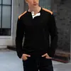 Comercio Exterior Transfronterizo Amazon Nuevo para Hombre Waffle Casual Versátil Dos Tonos Cuello Alto Abotonado Manga Larga Henry