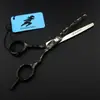 Tijeras de Peluquería Shenxingzhe de 6.0 pulgadas con Patrón Negro Pintado, Tijeras para Cortar el Cabello, Tijeras Rectas, Tijeras Entresacadoras